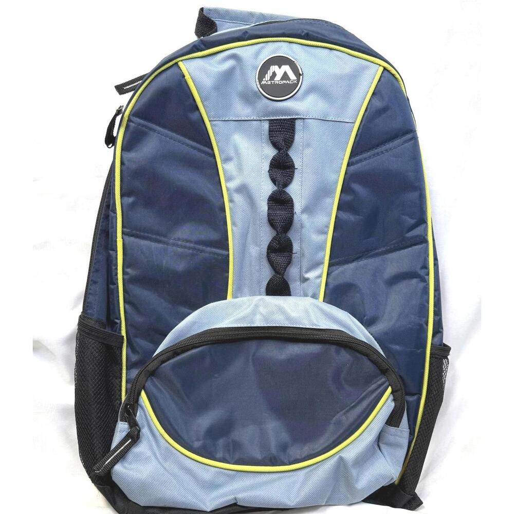 Metropack Blue and Gray Backpack with Front Pocket